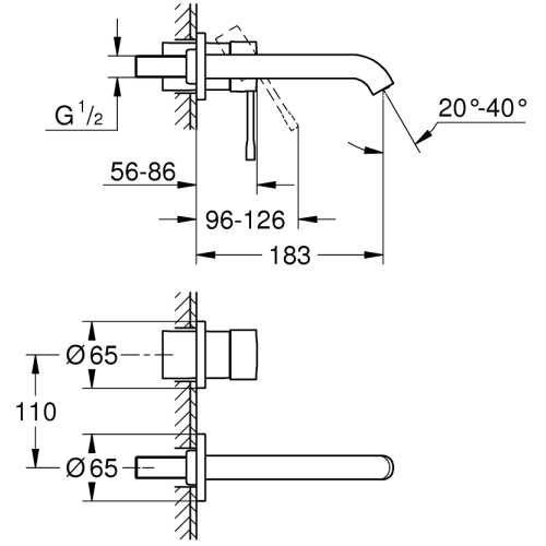 Змішувач для раковини на два отвори Grohe ESSENCE NEW М-Size, 19408AL1