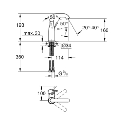 Змішувач одноважільний для раковини GROHE Essence New DN 15 M-Size 23463001