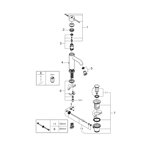 Змішувач для раковини Grohe ESSENCE 23589001 S-Size