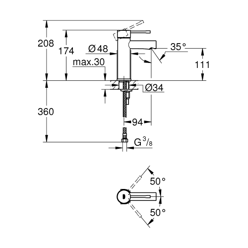 Змішувач для раковини Grohe ESSENCE NEW S-Size, 34294001