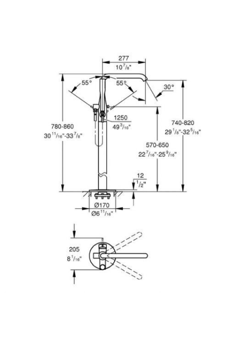 Напольный смеситель Grohe Essence New 23491001