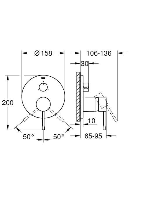 Grohe Essence Смеситель однорычажный на 3 выхода, 24092001