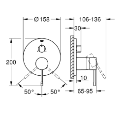 Змішувач прихованого монтажу для ванни/душу Grohe Essence 24092AL1 ​​на 3 виходи, графіт