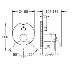 Змішувач прихованого монтажу для ванни/душу Grohe Essence 24092DL1 на 3 виходи, теплий захід сонця (рожеве золото)