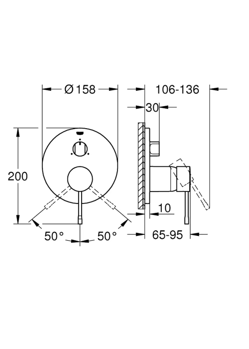 Змішувач прихованого монтажу для ванни/душу Grohe Essence 24092DL1 на 3 виходи, теплий захід сонця (рожеве золото)