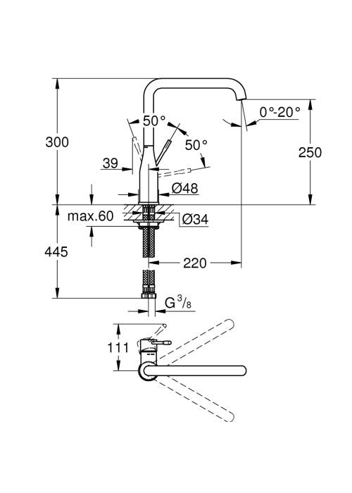 Змішувач кухонний GROHE Essence 30269AL0