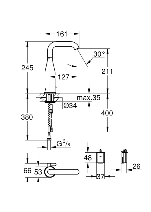 Инфракрасный смеситель для раковины Grohe Essence E 36445000