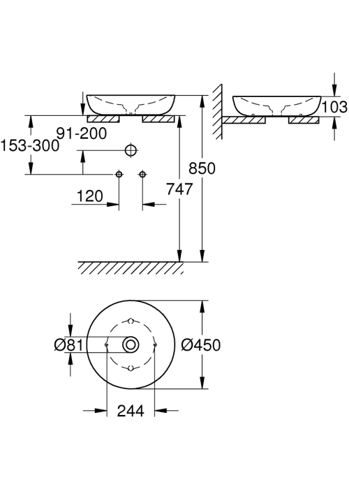 Раковина на стільницю Grohe Essence 3960900H
