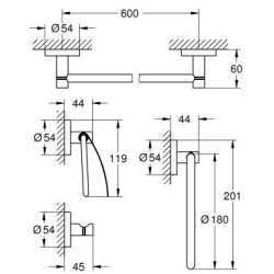 Набір аксесуарів Grohe Essentials 4в1, 40776001