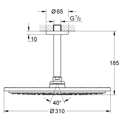 Верхній душ GROHE Rainshower Cosmopolitan 310, 26057000