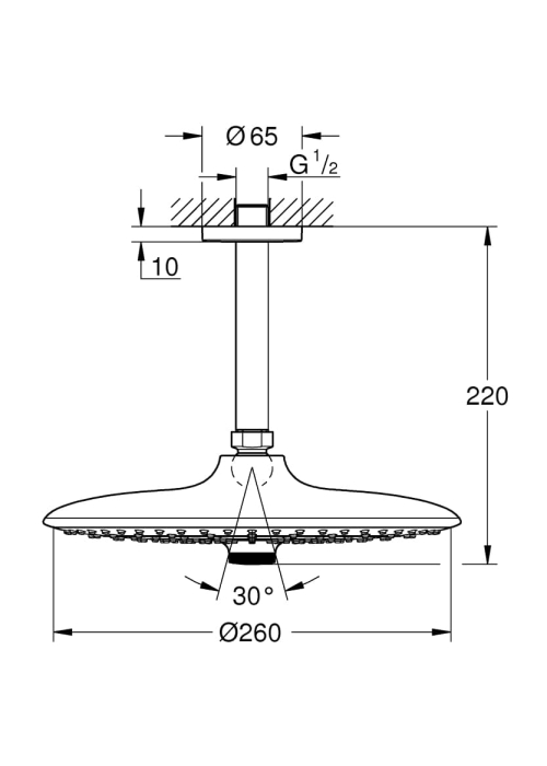 Верхний душ Grohe Euphoria 260, 26461000