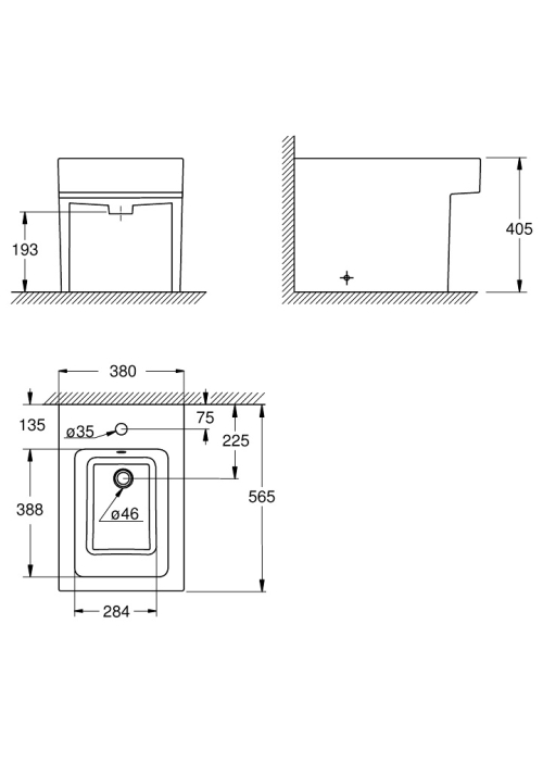 Напольное биде Grohe Cube Ceramic 3948700H