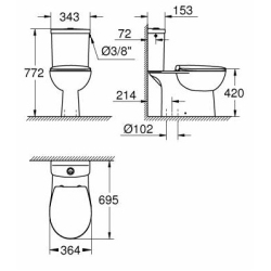 Унітаз-компакт Grohe Bau Ceramic 39346000