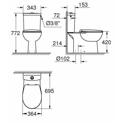 Унітаз-компакт Grohe Bau Ceramic 39346000