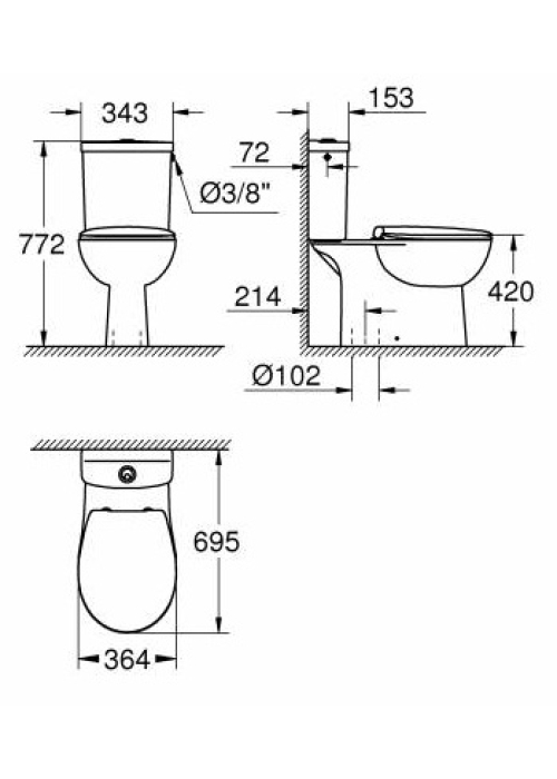 Унітаз-компакт Grohe Bau Ceramic 39346000