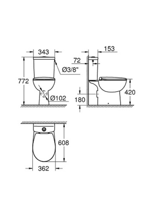 Унітаз-компакт Grohe Bau Ceramic 39347000