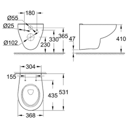 Унитаз подвесной Grohe Bau Ceramic 39427000