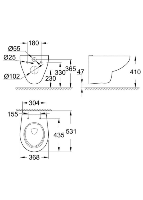 Унитаз подвесной Grohe Bau Ceramic 39427000