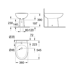 Біде для підлоги Grohe Bau Ceramic 39432000