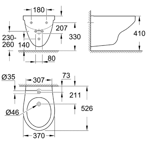 Біде підвісне Grohe Bau Ceramic 39433000