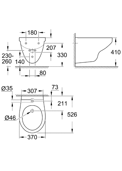 Біде підвісне Grohe Bau Ceramic 39433000