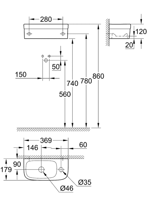 Умивальник компактний Grohe Euro Ceramic 39327000