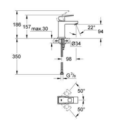 Змішувач для раковини Grohe EUROCUBE 23446000 M-Size