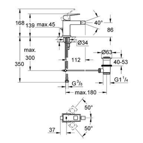 Змішувач для біде Grohe EUROCUBE 23138000 S-Size