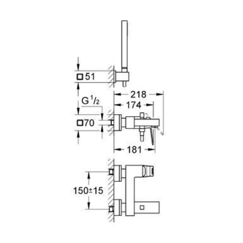 Змішувач для ванни Grohe EUROCUBE 23141000