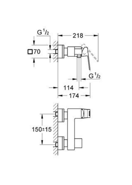 Смеситель для душа Grohe EUROCUBE 23145000