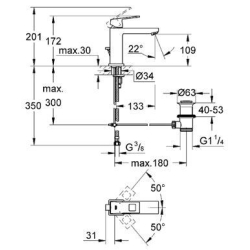 Смеситель для раковины Grohe EUROCUBE 23445000 M-Size