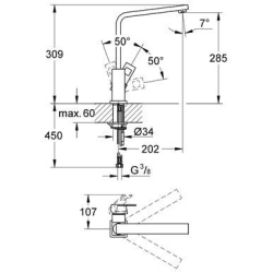 Кухонний змішувач Grohe EUROCUBE 31255000U SHOWROOM