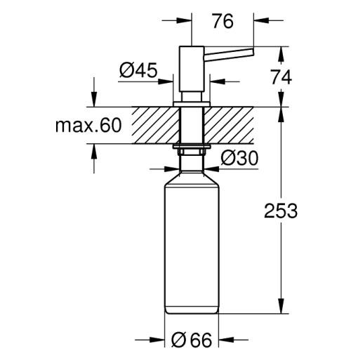 Дозатор рідкого мила GROHE, хром, 40535000