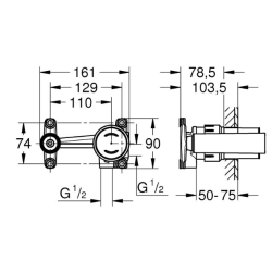 Прихована частина змішувача на 2 отвори Grohe Eurocube Joy 23429000