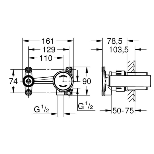 Прихована частина змішувача на 2 отвори Grohe Eurocube Joy 23429000