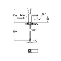 Змішувач для раковини Grohe Eurocube Joy 23656000 S-Size