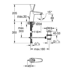 Смеситель для раковины Grohe Eurodisc Joy 23425000 S-Size