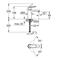 Смеситель для раковины Grohe EUROSMART Cosmopolitan 23327000 M-Size