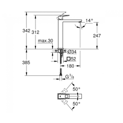 Змішувач для раковини Grohe EuroCube 23406000U SHOWROOM