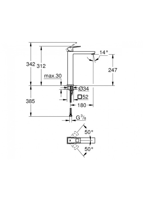 Змішувач для раковини Grohe EuroCube 23406000U SHOWROOM