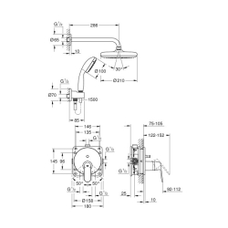 Комплект для ванны или душа Grohe  Eurosmart  Cosmopolitan, 25219001