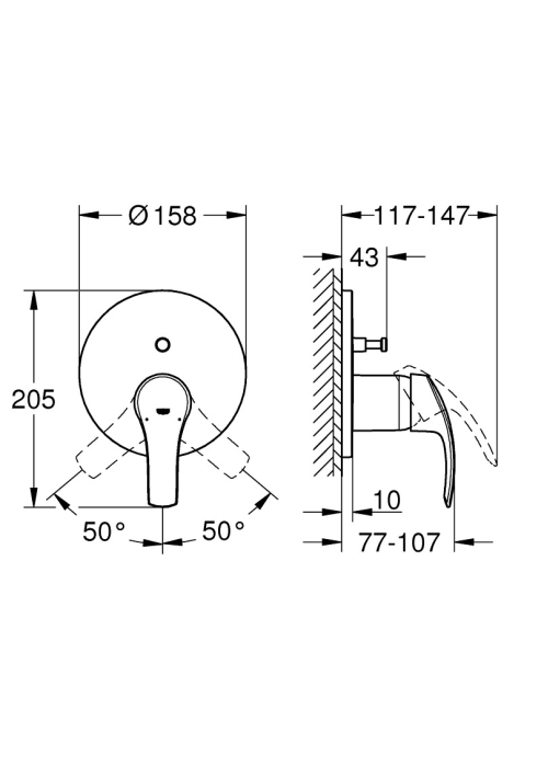 Комплект скрытого монтажа для душа Grohe EuroSmart 26416SC3