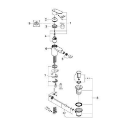 Змішувач одноважільний для біде DN 15 S-Size Grohe EUROSMART Cosmopolitan, хром