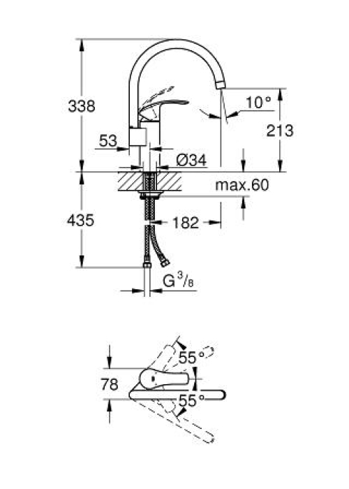 Кухонный смеситель Grohe EUROSMART 33202002