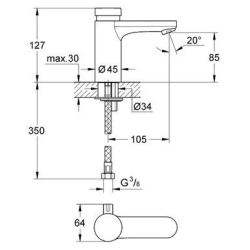 Порционный смеситель для раковины Grohe Eurosmart Cosmopolitan S 36317000