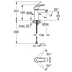 Змішувач для раковини Grohe Eurosmart 32467003 S-Size