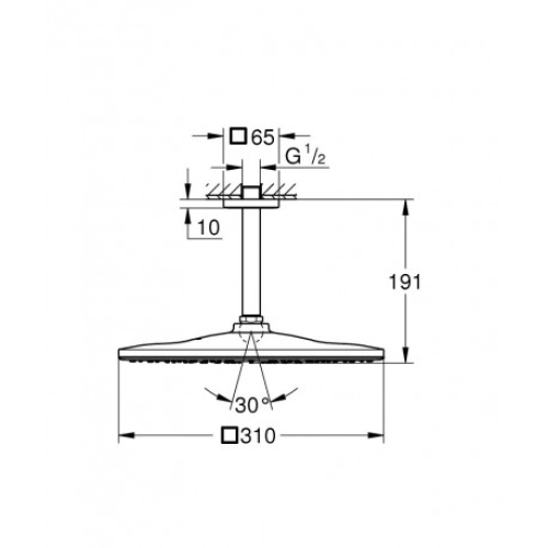 Верхній душ GROHE Rainshower Cosmopolitan 310, 26566000