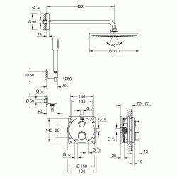 Набор скрытого монтажа для душа Grohe Grohtherm, 34731000