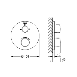 Термостат Grohe Grohtherm 24077000 з перемикачем на 2 положення ванна/душ