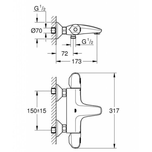 Термостат для ванни Grohe Grohtherm 1000, 34155003U SHOWROOM